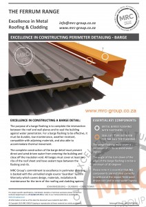 MRC Group - Perimeter Detailing - Barge Built Up & Over-Roofing Systems - Metal Roofing backed with the Guardian System Warranty - Data Sheet - June 2015