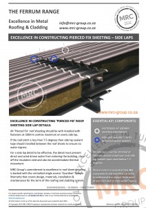 MRC Group - Pierced Fix Roof Sheeting - Side Laps - Metal Roofing backed with the Guardian System Warranty - Data Sheet - June 2015-page-001