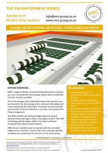 MRC Group Solar Panel Systems pitched curved and flat roofs backed with the Guardian System Warranty Data Sheet June 2015 page 001