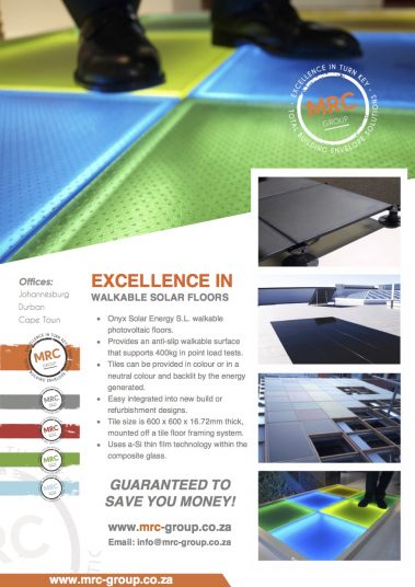 Excellence in Walkable Photovoltaic Floors